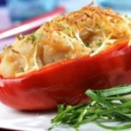 Receta de Morrones Rellenos con Pollo 