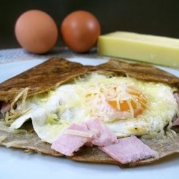Receta de Crepas de Huevo, Jamón y Queso