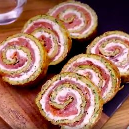 Receta de Arrollado de calabacín queso fresco y salmón